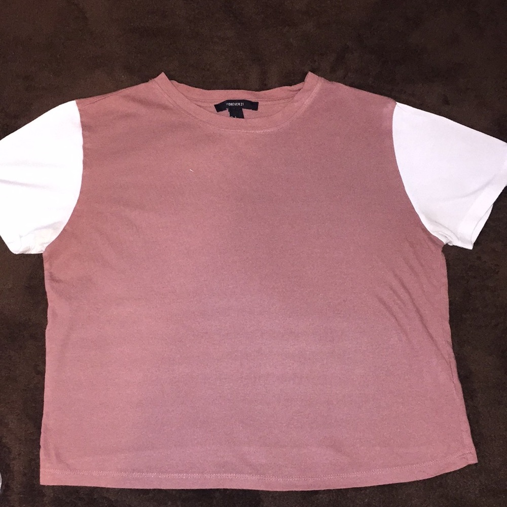Mauve color-block short sleeve tee